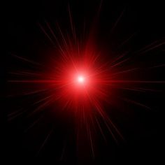 the bright red light shines brightly in the dark sky, creating a star burst