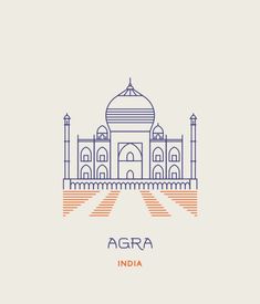 an illustration of the tajwa mosque in india, designed by graphic artist and designer