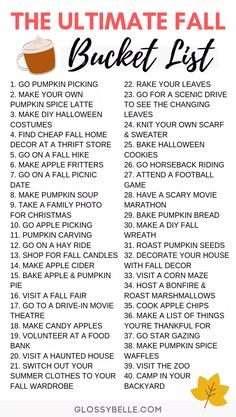 the ultimate fall bucket list with text overlay