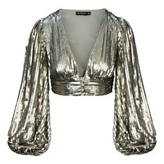 Turn up the heat in Roxy. A fully lined crop top, with button fastening and exaggerated blouson sleeves, the Roxy top will be the perfect partner to your favourite jeans. Bedazzled with thousands of tarnished metallic sequins all individually handsewn the Roxy is every stylists dream. Dry clean only Shell 100% polyester Lining 100% polyester Glitter Crop Top, Sparkle Outfit, British Women, Chic Top, Roxy, Festival Outfits, Independent Designers Fashion, Favorite Jeans, Summer Looks