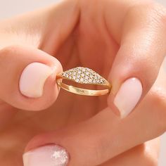 14k Solid Gold Sparkle Pinky Ring, Dainty Pave Signet Ring Women, Minimalist Promise Ring, Unique Cz Stacking Daily Ring, Gift for Her - Etsy Pave Signet Ring, Pinky Ring Stack, Pinky Rings For Women, Signet Ring Women, Diamond Pinky Ring, Pinkie Ring, Pinky Signet Ring, Gold Pinky Ring, Signet Rings Women