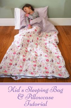 Sleeping Bag Tutorial by Sew a Little Seam Kids Sleeping Bag Pattern, Sewing Tutorials For Beginners, Sew A Bag, Pillowcase Tutorial, Sleeping Bag Pattern, Nap Mats, Pillow Cases Tutorials, Dance Props, Kids Sleeping Bags