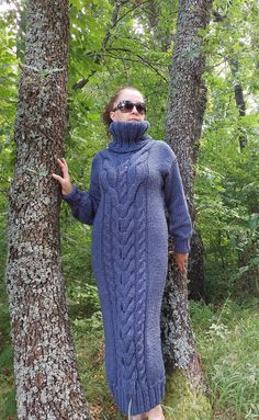 Cozy Knitted Winter Dresses, Cozy Long Fitted Dress, Long Wool Sweater Dress For Fall, Hand Knitted Long Sleeve Sweater Dress For Fall, Knitted Long Sweater Dress For Winter, Long Sleeve Chunky Knit Dresses For Winter, Winter Wool Knitted Sweater Dress, Long Wool Sweater Dress For Winter, Long Knitted Winter Dress