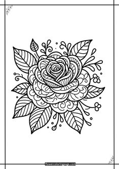 Rose Coloring Pages Mandala Coloring Pages Free Printable, Rose Coloring, Coloring For Adults, Heart Rocks, Rose Coloring Pages, Diy Drawing, Wonderland Tattoo, Coloring Pages Free Printable, Adult Coloring Designs