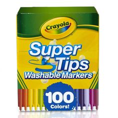 crayon super tips washable markers, 100 count