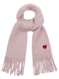 Editor's notesThe scarf has a high quality heart motif embroidery as a point. The heavyweight and tightly woven fabric is soft and keeps warmth. The long scarf is easy to style in various ways.- Unisex item- Embroidery point- TasselMeasurements(in.)One Size- Length(Including Fringe): 86.6 in.- Width: 18.9 in.*Model info: Man-Height 5’ 10”, Weight 143.3 lbs / Woman-Height 5’ 7” Weight 112.4 lbsComposition & Care- 100% Polyester- Dry clean onlyDesigner- by GRAVER Heart Muffler, Gucci Scarf Pink, Valentine Scarf, Smile Embroidery, Embroidered Multicolor Shawl Scarf, Bohemian Red Embroidered Scarf, Motif Embroidery, Heart Motif, Scarf Men