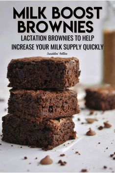 These brownies are packed with effective ingredients to increase your milk supply quickly. A must make recipe for breastfeeding and pumping moms.