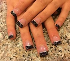 Gel Pedicure, French Manicure Nails, Manicure Gel, Black French, Nails Polish, Nails Black, French Tips, Fancy Nails, French Tip Nails