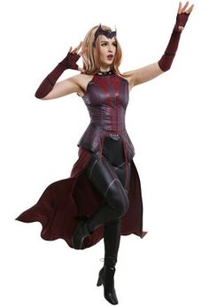 Easy Costumes Women, Superhero Costumes Female, Wanda Maximoff Scarlet Witch, Scarlet Witch Cosplay, Witch Cosplay, Villain Costumes, Sleeveless Coat, Outfit Inspired, Jumpsuit Chic