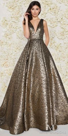 Pleated Ball Gown, Golden Wedding Dress, Gown Silhouette, Nature Dress, Black Tie Dress, Golden Wedding, Pageant Gowns, Metallic Fabric