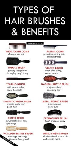 TYPES OF HAIR BRUSHES – HOW TO CHOOSE THE BEST HAIR BRUSH Hair Stylist Must Haves Products, Types Of Hair Brushes, Hair Braid Diy, Teasing Brush, Parting Hair, Best Hair Brush, Stylist Tips, Polished Hair, Hair Growing