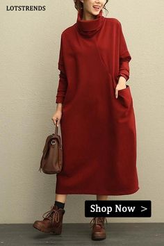 Women Casual High Neck Thicken Knitted Winter Maxi Dresses Casual Long Sleeve Solid Color Dresses, Non-stretch Long Sleeve Sweater Dress, Casual Solid Long Sleeve Dress For Winter, Casual Long Sleeve Dress For Winter, Fall Long Sleeve Solid Color Sweater Dress, Casual Plain Winter Dress, Casual Plain Dresses For Winter, Fall Solid Color Long Sleeve Sweater Dress, Fall Knee-length Solid Color Long Sleeve Dress