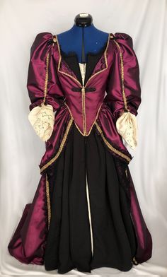 Elegant Burgundy Dress For Costume Party, Red Regency Costume Dresses, Pink Costume Dress With Historical Design, Historical Costume Dress In Pink, Regency Style Red Costume Dress, Pink Historical Costume Dress, Historical Costume Design Pink Dress, Elegant Red Medieval Dress For Costume Party, Elegant Red Medieval Dress Costume