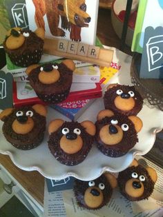 some cupcakes that have been made to look like bears