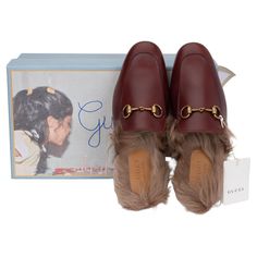 Gucci brand new maroon size 6 furry slippers. Men s size. The Princetown slipper is fully lined and trimmed with wool then finished with the House's signature Horsebit detail. Comes with box and double dust covers. Gucci Brand, Mario Testino, Slides Slippers, Grace Kelly, Gucci Men, Dust Cover, Bergdorf Goodman, New Man, Giuseppe Zanotti