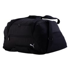 Puma TmGOAL Team Bag - Medium. High performance materials and a modern design make this a go-to bag for game day. Lightweight with a durable lining to protect your gear. Additional zip and mesh pockets. 100% Polyester. Rectangular Black Bag For Sports Events, Black Casual Bag For Sports Events, Casual Black Bag For Sports Events, Practical Black Bag For Sports Events, Functional Nylon Bag For Sport, Functional Black Duffle Bag For Sports Events, Sporty Outdoor Activity Bag, Black Travel Bag With Functional Pockets For Sports, Nylon Sports Bags