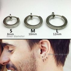 three different types of piercings are shown in the same size and width as well