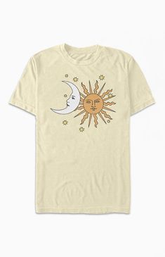 Online only! Bring celestial vibes to your next look with the Sun & Moon T-Shirt. This everyday tee sports short sleeves, a crew neckline, and a front graphic. Solid color tee Short sleeves Crew neckline Front graphic PacSun Womens Sun & Moon T-Shirt size XL Casual Summer T-shirt With Sun And Moon Design, Casual Sun And Moon Design Short Sleeve T-shirt, Casual Short Sleeve T-shirt With Sun And Moon Design, Summer Crew Neck T-shirt With Sun And Moon Design, Cotton Sun And Moon Design T-shirt For Summer, Cotton Tops With Sun And Moon Design For Summer, Moon Graphic Tee, Star Clothing, Moon T Shirt