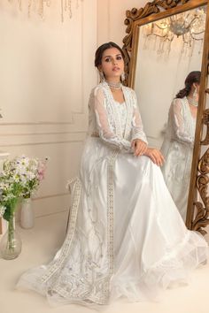 Amani | Pakistani Designer Outfit | Sarosh Salman Cotton Suit Designs, Army Art, Nikah Outfit, Love Power, Sheer Jacket, Art Poetry, Designer Outfit, Desi Clothes, Eid Dresses