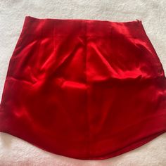 Satin Red Mini Skirt Flirty Red Mini Skirt, Red Mini Skirt With Lining, Cheap Red Mini Skirt By Forever 21, Red Relaxed Fit Knee-length Mini Skirt, Non-stretch Red Mini Skirt, Satin Mini Skirt, Red Mini Skirt, Mini Skirt, Womens Skirt