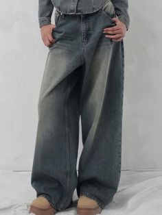 Composition : COTTON 100%Color : BLUECountry of Origin : China Blue Washed Full-length Pants, Full Length Washed Blue Pants, Blue Washed Pants, Relaxed Fit Washed Blue Bottoms, Blue Wide-leg Pants For Streetwear, Solid Color Washed Denim Bottoms, Solid Washed Denim Bottoms, Solid Denim Bottoms, Washed, Casual Faded Full Length Bottoms