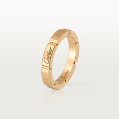 CRB4079900 - Maillon Panthère wedding band - Yellow gold - Cartier Pink Gold Wedding Rings, Cartier Band, Cartier Wedding Rings, Pink Diamonds Engagement, Pink Wedding Rings, Yellow Gold Wedding Ring, Gold Rings Fashion, Ringe Gold, Diamond Jewelry Designs