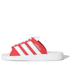 adidas Originals GAZELLE BEACH Slides 'White Red' JQ7424 White Breathable Sneakers For Leisure, Sporty Synthetic Sneakers For Leisure, Adidas Slip-on Sneakers For Summer, Adidas Summer Sneakers With Rubber Sole, Summer Adidas Logo Sneakers With Round Toe, Sporty White Sneakers For Leisure, Summer Adidas Sneakers With Round Toe, Adidas Sporty Summer Sneakers, Red Sneakers For Sports In Summer