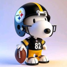 a cartoon dog wearing a football helmet and holding a football