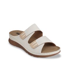 Good Choice-Gretchen Sandal Your practical outfit can get a tad luxe when you pair the Gretchen sandal by Good Choice. The heeled sandal has hook-and-loop straps accented with shimmery hardware details. Contrast welt stitches adds style, while a cushioned footbed keeps you comfortable. Closed Toe Synthetic Sandals With Heel Loop, Beige Sandals With Cushioned Footbed And Open Heel, Beige Open Toe Sport Sandals With Cushioned Footbed, Beige Cushioned Open Toe Sport Sandals, Beige Sandals With Textured Footbed And Open Heel, Beige Sandals With Arch Support And Flat Heel, Beige Open Toe Sandals With Removable Insole, Beige Flat Heel Sandals With Arch Support, Beige Double Strap Sandals With Textured Footbed