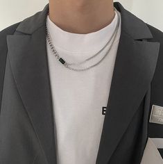 Guy Jewelry, Men Fade Haircut Short, Boys Necklace, Korean Accessories, Double Chain Necklace, Double Necklace, Mens Necklace, Tough Girl, 150 Lbs