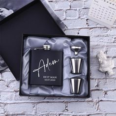 the personalized flask and shot glass gift set