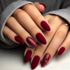 Why won't you follow this lovely exciting profile ! 💕💕💗💫💫 Short Gel Nails Red, Matte Red Nails Design, Red Short Nails Ideas, Fall Nails Red, Red Nails Art, Simple Fall Nails, Pedicures, Classy Nails