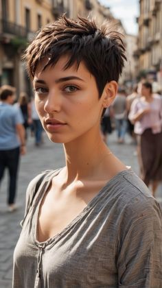 Silver Haircut, Pixie Haircut Color, Choppy Pixie, Messy Pixie Haircut, Edgy Short Haircuts, Choppy Pixie Cut, Choppy Layers, Long To Short Hair, Short Hair Pixie Cuts