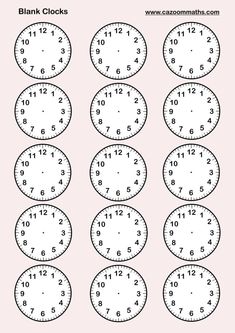 printable clock worksheet for kids to practice telling time on the clock faces