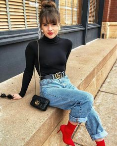 Boating Outfit, Black Turtleneck, Mode Inspiration, Outfit Casual, Fall Winter Outfits, Outfits Casuales