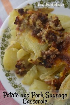 potato and pork sausage casserole on a plate