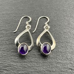 Vintage Amethyst Sterling Silver Fancy Dangle Earrings, Stamped 925, Max Dangle Length 35.5mm, Max Width 13mm, Total Weight 3.56 Grams, Secure Ear Wire, Lovely Condition Classic Purple Drop Earrings, Classic Teardrop Purple Earrings, Classic Sterling Silver Purple Earrings, Classic Purple Sterling Silver Earrings, Etsy Earrings Dangle, Ear Wire, Jewelry Earrings Dangle, Dangle Drop Earrings, Dangle Earrings