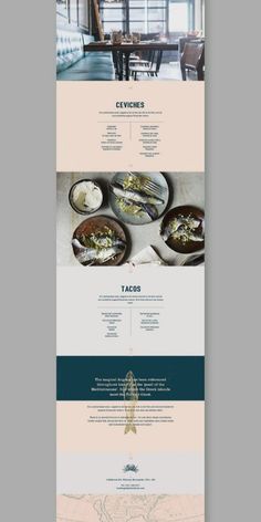 the website design for a restaurant