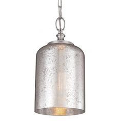 a light fixture hanging from a chain