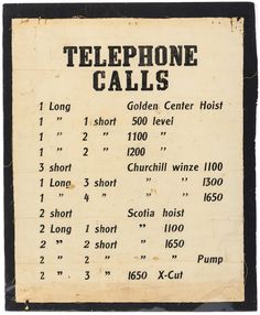 an old telephone call sheet with numbers on it