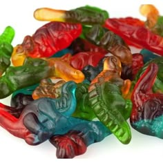 there are many gummy bears in the pile together