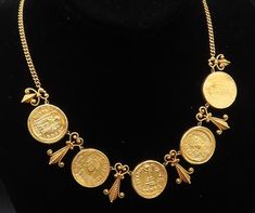 24K GOLD & 14K GOLD - Vintage Swirl Pointed Detail & Roman Coin Necklace - GN051  Jewelry Type:          Necklace   Metal Type:             24k Gold & 14k Gold    Metal Size:              16" Long 1" Diameter Coin    Stone Type:             N/A  Condition:               N/A  Jewelry Weight:      46.2 Grams  PLEASE NOTE: THIS ITEM IS PRE-OWNED. ALTHOUGH MOST ITEMS ARE IN VERY GOOD CONDITION, SOME MAY NEED CLEANING AND/OR MINOR REPAIRS. WE MAKE A VERY STRONG EFFORT TO UPLOAD CLEAR PICTURES. PLEASE INSPECT ALL PICTURES AND ASK ALL QUESTIONS YOU MAY HAVE PRIOR TO MAKING A PURCHASE. NOT ALL STONES ARE GENUINE, SOME ARE ENHANCED OR CREATED. Roman Coin Jewelry, Roman Jewellery, Roman Jewelry, Clear Pictures, Roman Coins, Gold Long Necklace, Coin Jewelry, Coin Necklace, Metal Necklaces