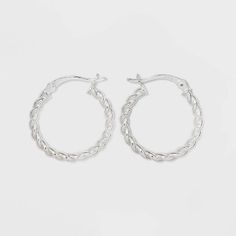 Elegant Silver Hoop Earrings For Summer, Elegant Sterling Silver Hoop Earrings For Summer, Dresses And Heels, Twist Hoop Earrings, Dressy Outfit, Lightweight Earrings, Dressy Outfits, Gift List, Light Weight Earrings