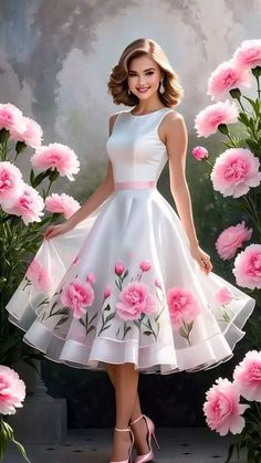 Spring Dress Trends, Casual Dress Outfit, Victorian Maid, Flowers Dress, Outfits Dress, Dress Up Outfits, Pretty Prom Dresses, Wedding Dresses For Sale, Dresses Outfits