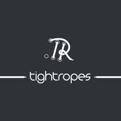 the logo for tightropes is shown in white on a black background with an arrow