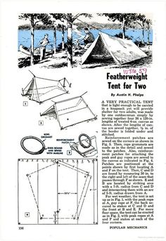 an advertisement for a tent with instructions on how to make it and how to use it