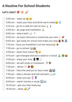 School Routine For Teens, Daily Routine Schedule, Pretty School Supplies, Morning Routine School, Daily Routine Planner, A Daily Routine, Study Tips For Students, Routine Chart, Study Schedule