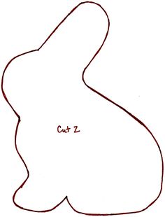 the outline of a cat's head in red ink on white paper with words cut - z