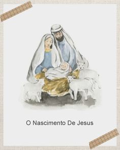 the nativity card features an image of jesus and baby jesus, surrounded by sheep