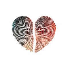 two fingerprints in the shape of a heart